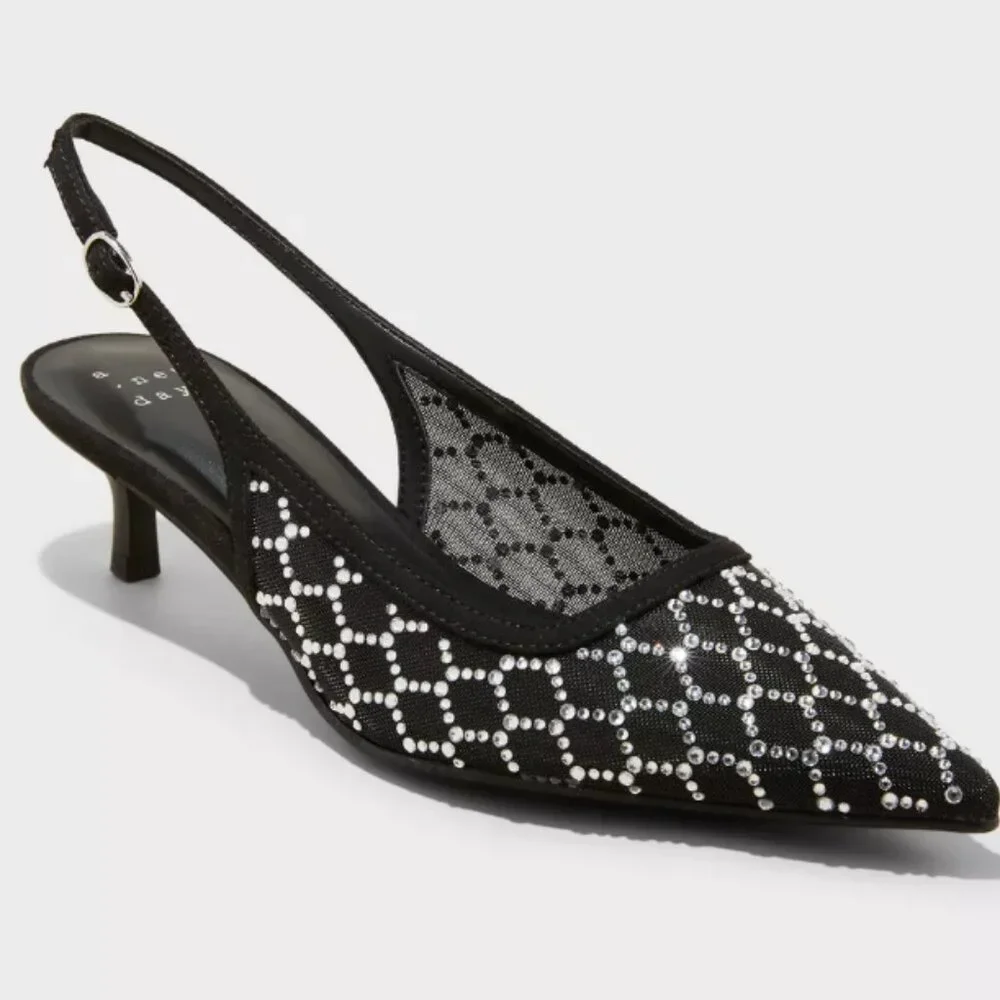 NEW! WOMEN'S GIGI SLINGBACK KITTEN HEELS SZ 9 - Picture 5 of 5